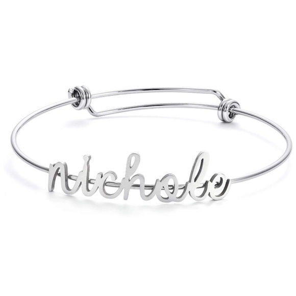 ✨NICHOLE SILVER  ADJUSTABLE NAME BRACELET  *NWT*✨